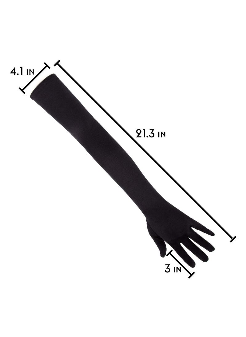 KASTWAVE - Satin Opera Gloves, Formal Bridal Banquet Party Wedding Opera Mitten - Image 1
