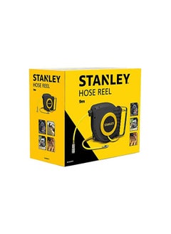 Stanley STANLEY Air Hose Reel, 9m Hose with Quick Connect Couplings, Auto Rewind, Hose Guide and Stopper, Black, 904  - Image 2