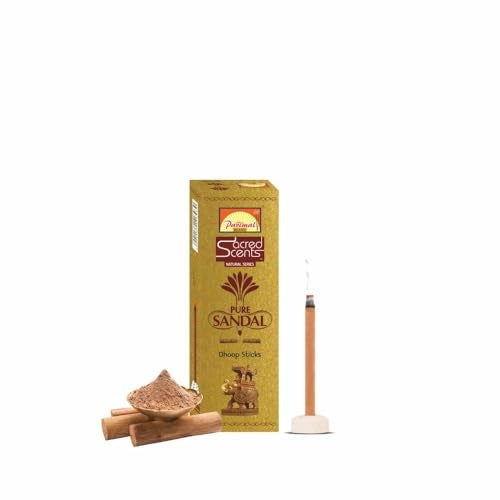 Parimal Pure Sandal (Gandha) Dhoop/Dhup Sticks (78–88) (270g) | 60–70 Min Burn | Sandal dhup batti | Bamboo-Less Incense | Each Pack 45G |Rich, Long-Lasting Fragrance| Dhoop Holder Inside | Pack of 6 - Image 1