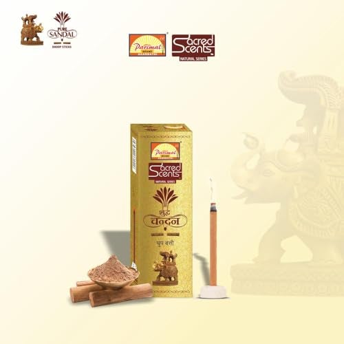 Parimal Pure Sandal (Gandha) Dhoop/Dhup Sticks (78–88) (270g) | 60–70 Min Burn | Sandal dhup batti | Bamboo-Less Incense | Each Pack 45G |Rich, Long-Lasting Fragrance| Dhoop Holder Inside | Pack of 6 - Image 2