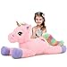 Tezituor 32in Giant Unicorn Plush ToysCute Rainbow Pink Unicorn Stuffed AnimalsUnicorn Birthday Decorations for GirlsBig Unicorns Gifts for Children - Image 2