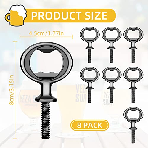 Ohiyoo Metal Bottle Opener Kits 8 Pack Blank Stainless Steel Bottle Opener Insert Kits DIY Hardware for Flat Wood Turning (Black) - Image 2