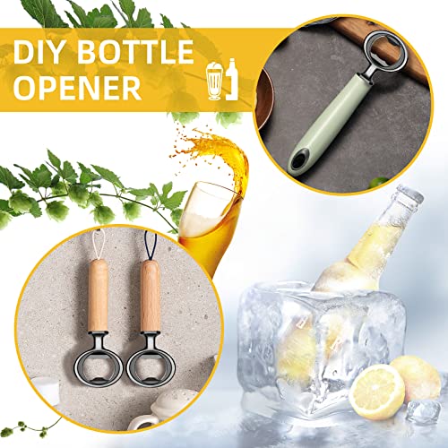 Ohiyoo Metal Bottle Opener Kits 8 Pack Blank Stainless Steel Bottle Opener Insert Kits DIY Hardware for Flat Wood Turning (Black) - Image 3
