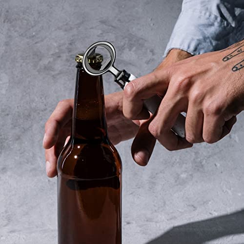 Ohiyoo Metal Bottle Opener Kits 8 Pack Blank Stainless Steel Bottle Opener Insert Kits DIY Hardware for Flat Wood Turning (Black) - Image 4