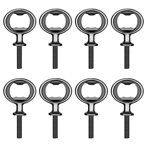 Ohiyoo Metal Bottle Opener Kits 8 Pack Blank Stainless Steel Bottle Opener Insert Kits DIY Hardware for Flat Wood Turning (Black) - Image 1