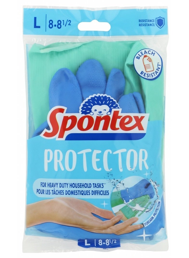 قفازات واقية شديدة التحمل للاستخدام المنزلي، كبيرة الحجم، زرقاء