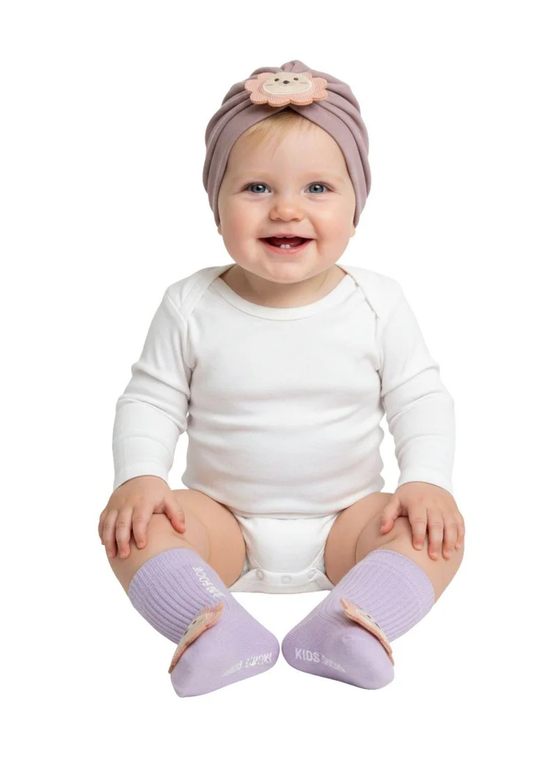 بيبي كلو Soft Cotton Baby Cap and Socks Set