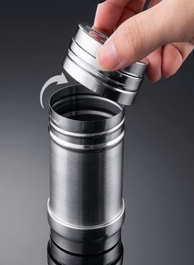 Wolpin Stainless Steel Salt & Pepper Shakers Set Sprinkler with Adjustable Pour Holder Covering Spice Box Sprinkler (Set of 2 Pcs) - Image 4