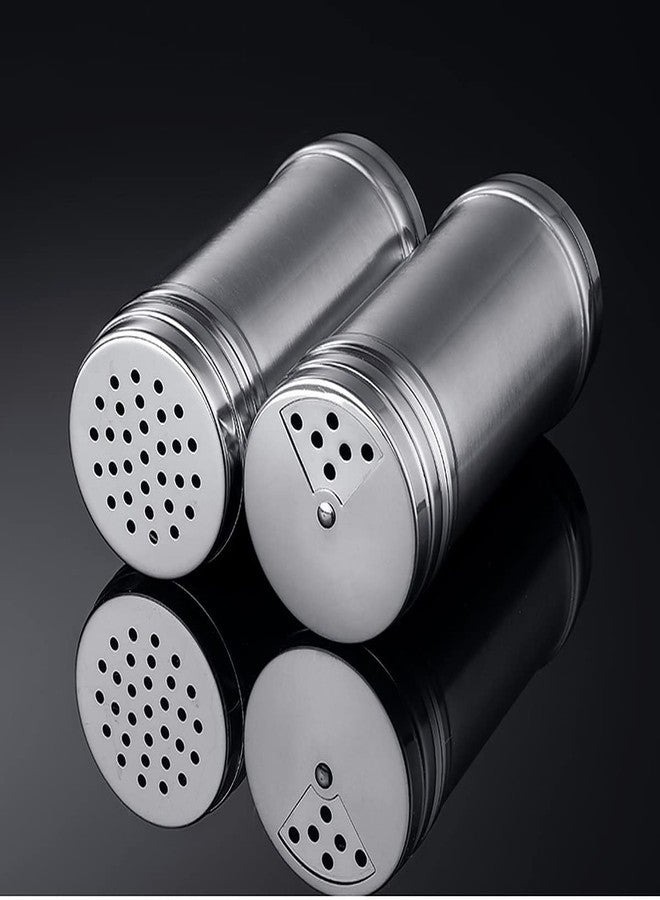 Wolpin Stainless Steel Salt & Pepper Shakers Set Sprinkler with Adjustable Pour Holder Covering Spice Box Sprinkler (Set of 2 Pcs) - Image 5