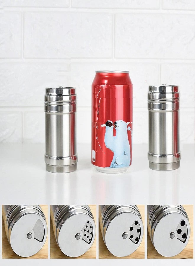 Wolpin Stainless Steel Salt & Pepper Shakers Set Sprinkler with Adjustable Pour Holder Covering Spice Box Sprinkler (Set of 2 Pcs) - Image 1