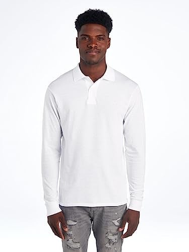 Jerzees Men's SpotShield Stain Resistant Polo Shirts (Short & Long, Long Sleeve-White, XX-Large - Image 5
