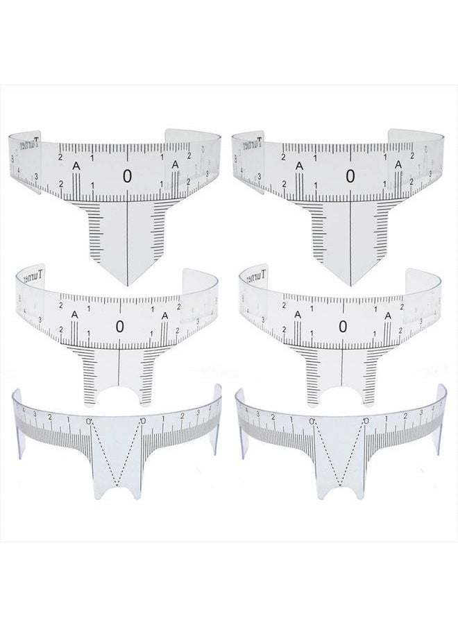 lasenersm 6 Pieces Tattoo Ruler Eyebrow Ruler Nose Positioning Eyebrow Grooming Ruler Reusable Eyebrow Stencil Makeup Microblading Measure  - Image 1