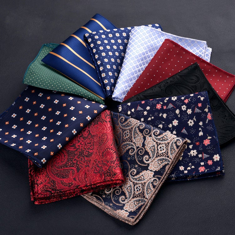 Men'S Suit Small Square Scarf Factory Fashion Polyester Fashion Accessories Vintage Embroidery Pattern Pocket Towel Men'S Clothing - Image 2