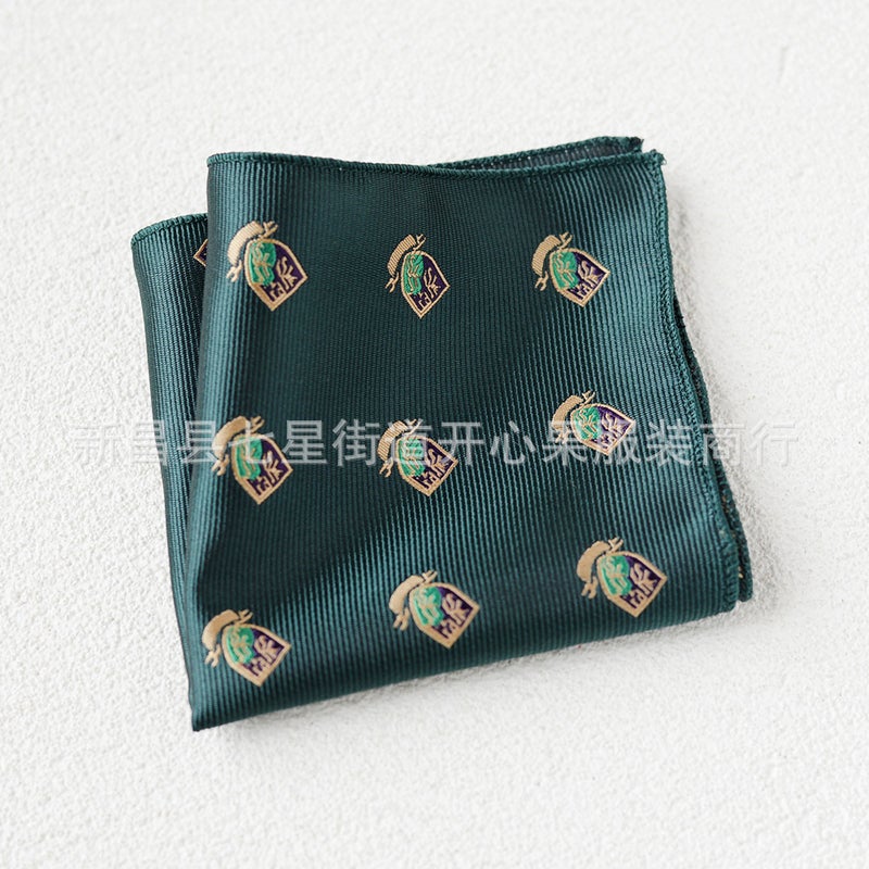 Men'S Suit Small Square Scarf Factory Fashion Polyester Fashion Accessories Vintage Embroidery Pattern Pocket Towel Men'S Clothing - Image 1