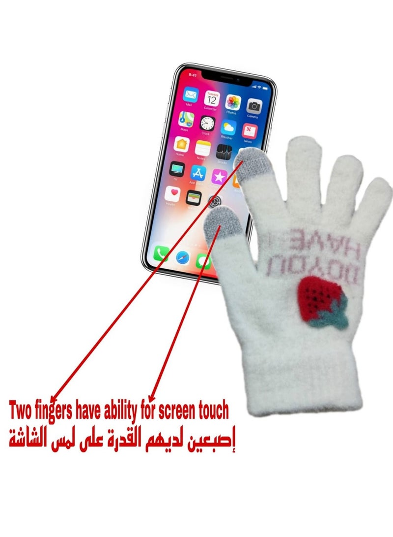 قفازات جوانتي للنساء تاتش لمس للموبايل صوف للشتاء  - Image 3