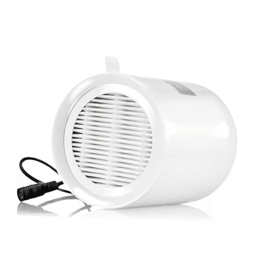 Moonjor 4” Fume Extractor Fan, DC 12V Inline Ventilation Fan w/Filter Mesh, Check Valve for Bathroom Vent Room Basement Greenhouse Attic Kitchen (No Controller) - Image 1