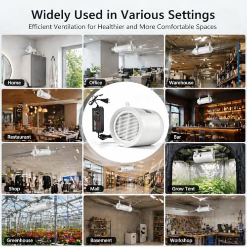 Moonjor 4” Fume Extractor Fan, DC 12V Inline Ventilation Fan w/Filter Mesh, Check Valve for Bathroom Vent Room Basement Greenhouse Attic Kitchen (No Controller) - Image 5