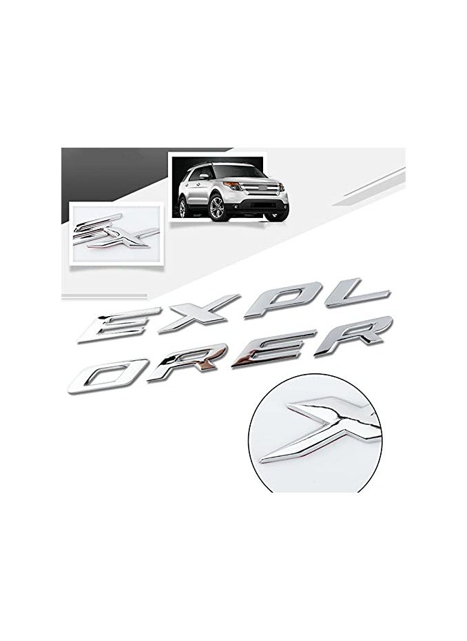 SOLDOUT 3D Chrome Logo Car Sticker EXPLORER Emblem Body Badge Bonnet Decal Auto Accessories Compatible with Ford Explorer (Glossy Chrome Silver)  - Image 3