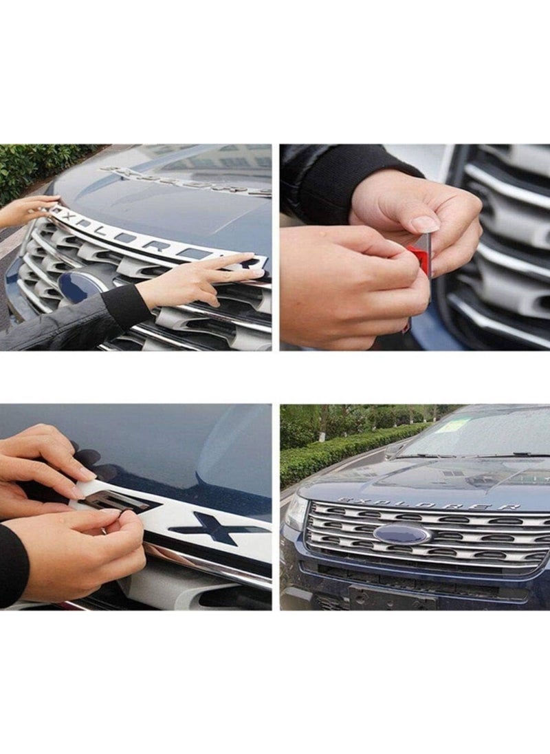 SOLDOUT 3D Chrome Logo Car Sticker EXPLORER Emblem Body Badge Bonnet Decal Auto Accessories Compatible with Ford Explorer (Glossy Chrome Silver)  - Image 4