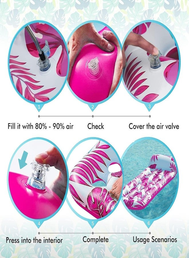 DAXANSTORE Folding Water Lounger Inflatable Raft – Pool Float, Sun Tanning Bed, Outdoor Relaxation Accessory for Pool, Lake, Beach, and Pond. (Water Lounger nflatable Raft-PINCK) - Image 4