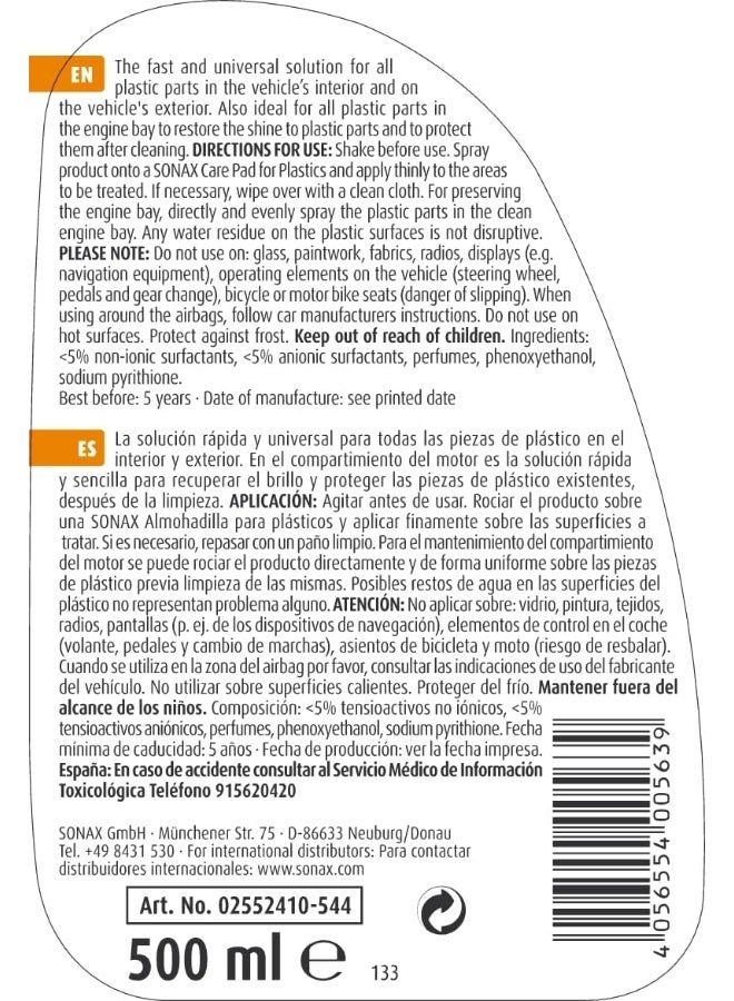 SONAX SONAX Xtreme Plastic Detailer Inside and Outside (500 ml)  - Image 5