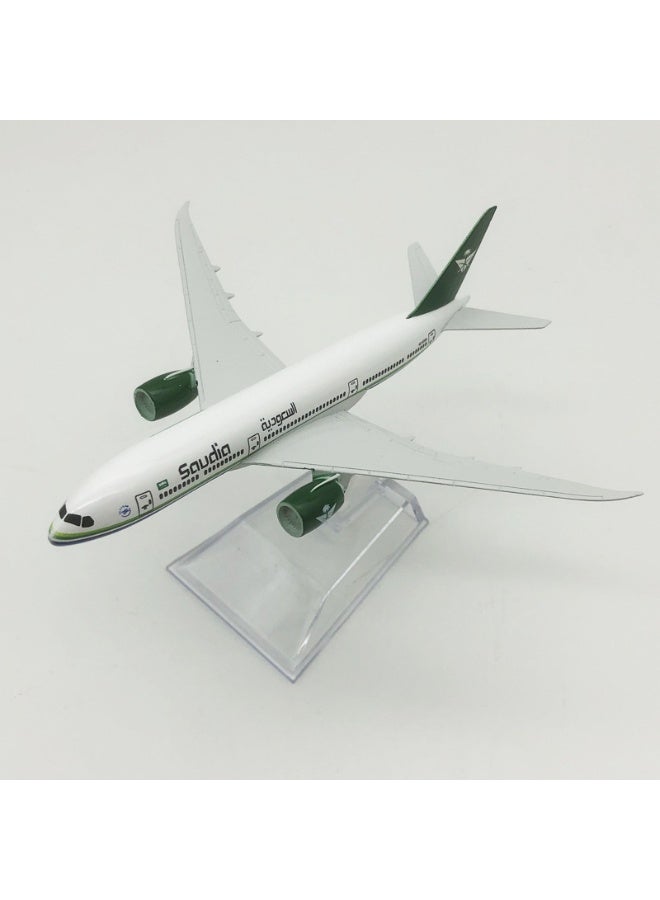 16cm Saudi Arabia Airlines B787 Metal Aircraft Model Boeing 787 Simulation Aviation Alloy Airplane Collectible Display for Aviation Enthusiasts Home Decor - Image 2