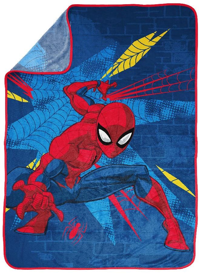 Jay Franco - Jay franco Marvel Spiderman Off The Wall Throw Blanket - Measures 46 x 60 inches, Kids Bedding - Fade Resistant Super Soft Fleece (Official Marvel Product) - Image 1