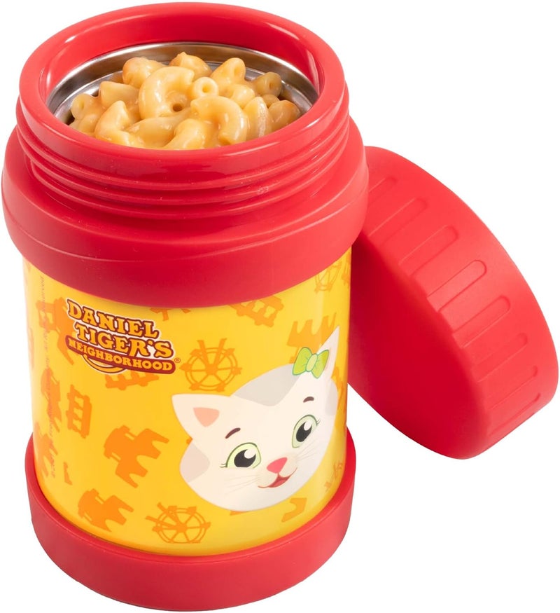 SCS Direct Daniel Tiger's Neighborhood Stainless Steel 13 oz Food Jar for Kids, Red -Double Wall Insulated, Leak-Proof thermos Jar Keeps Liquids & Food Hot or Cold for Hours-Fits Inside All Lunch Boxes & Bags - Image 1