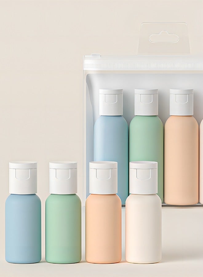 مجموعة زجاجات توزيع مستحضرات التجميل المحمولة للسفر، 60 مل، شامبو وجل استحمام وغسول أنبوبي، زجاجة علوية قابلة للطي لمستحضرات التجميل، معتمدة من إدارة أمن المواصلات الأمريكية، مجموعة حاويات سفر مضادة ل - Image 2