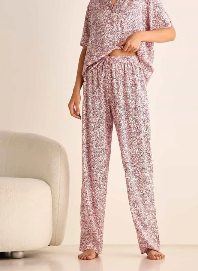 Splash FAV All-Over Floral Print Shirt and Pyjama Set