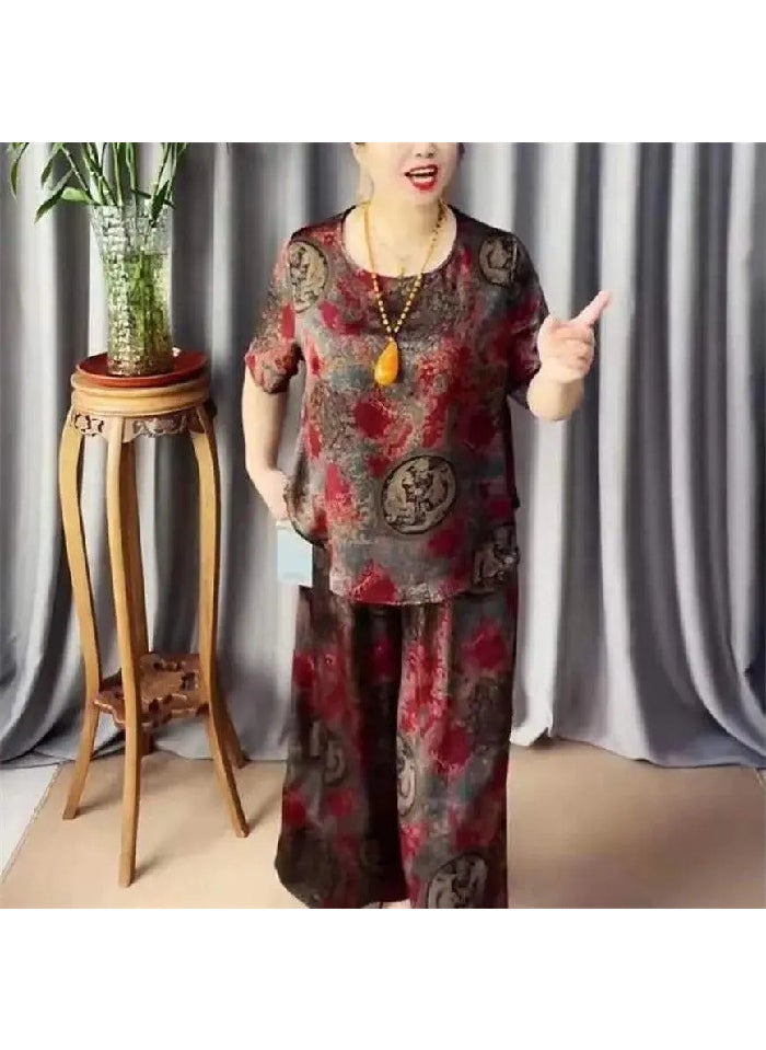 Generic Plus Size 200kg Summer Fashion Outfit for Women Bronze  - Image 2
