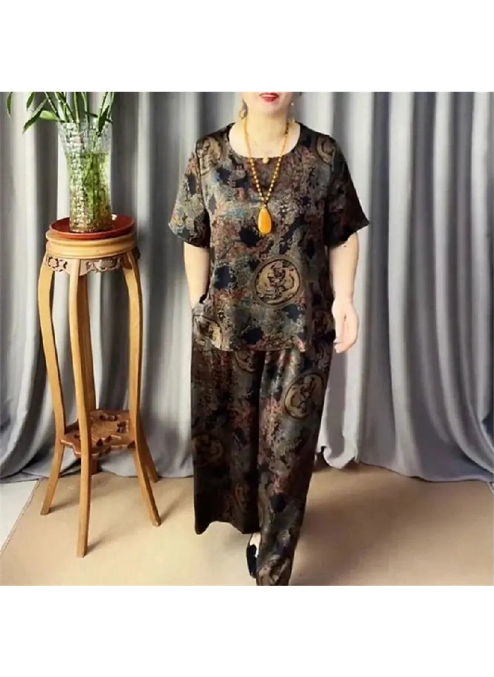 Generic Plus Size 200kg Summer Fashion Outfit for Women Bronze  - Image 1