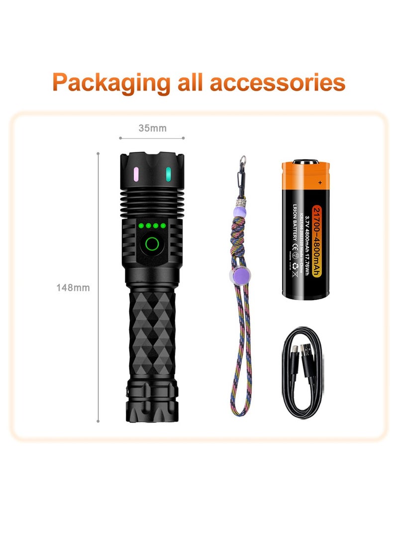 Compact Magnetic Rechargeable LED Flashlight Black - Image 1