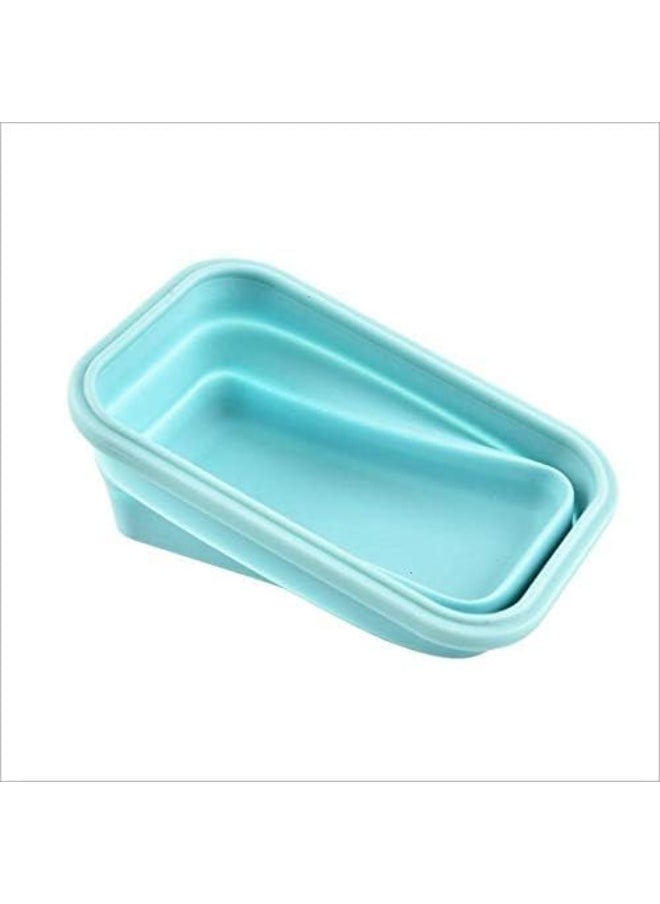 Generic Lunch Boxes - Silicone Bento Lunch Box Square Leak-Proof Refrigerator Storage Box Sealed Storage Box Portable Folding Lunch Box Food Container  - Image 1