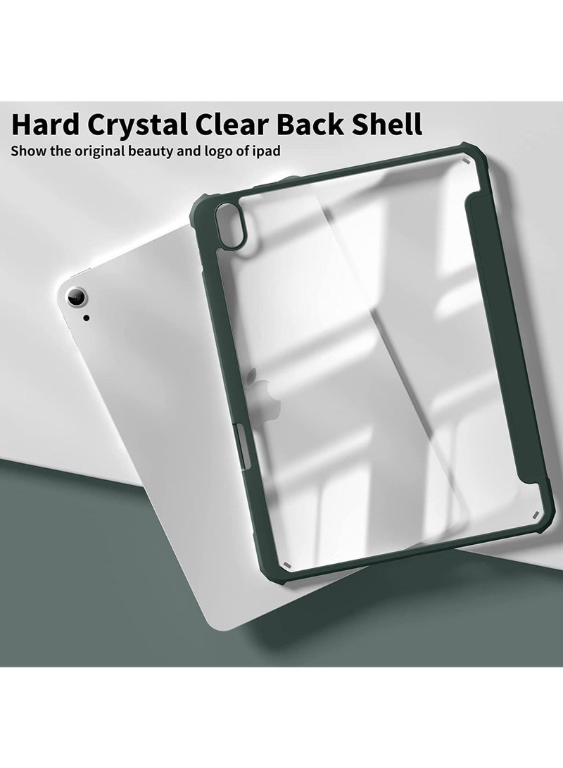 Rock Pow Case for iPad Air 5th Generation (2022) iPad Air 4th Gen (2020) 10.9 inch [Built-in Pencil Holder] Trifold Stand Shockproof Cover with Clear Transparent Back Shell Auto Sleep Wake - Image 3