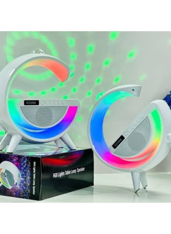 Wireless G-Shape Night Light Speaker with LED Luminous Display, Smart Radio, Digital Clock, Small Wake-up Light Clock, Portable Bluetooth Music Lamp for Bedroom, Desk, or Kids Room  - Image 4