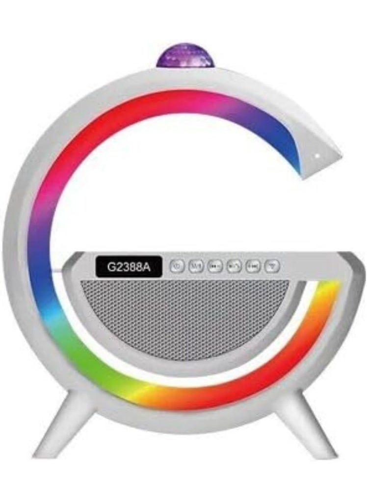 Wireless G-Shape Night Light Speaker with LED Luminous Display, Smart Radio, Digital Clock, Small Wake-up Light Clock, Portable Bluetooth Music Lamp for Bedroom, Desk, or Kids Room  - Image 3