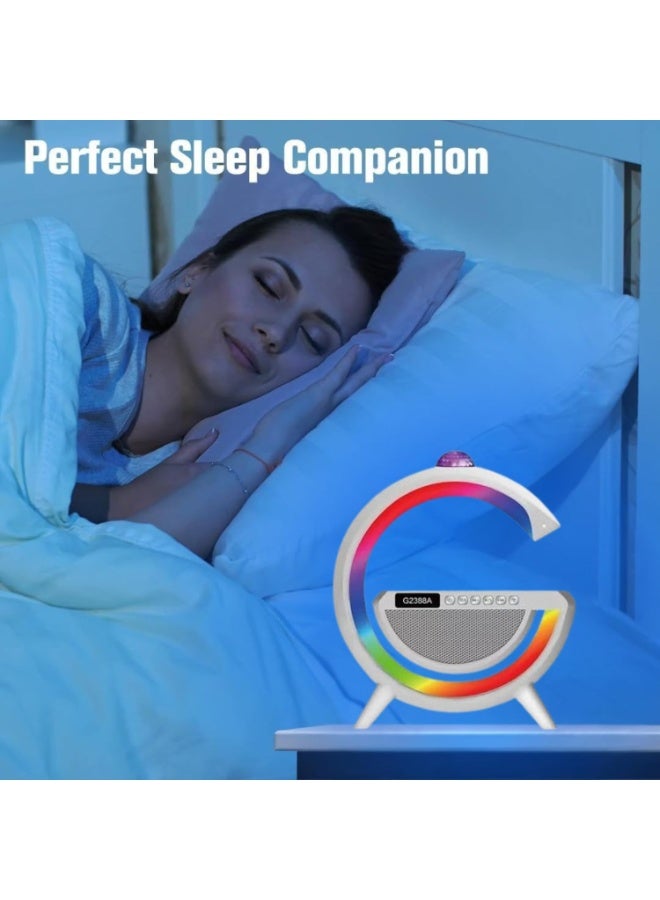 Wireless G-Shape Night Light Speaker with LED Luminous Display, Smart Radio, Digital Clock, Small Wake-up Light Clock, Portable Bluetooth Music Lamp for Bedroom, Desk, or Kids Room  - Image 2