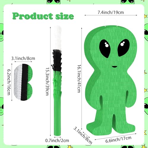 Atiloy Alien Pinata with Pinata Stick Hanging Loop Space Alien pinata for Boys and Girls Happy Birthday Decoration Spaceship Themed Party Decoration - Image 5