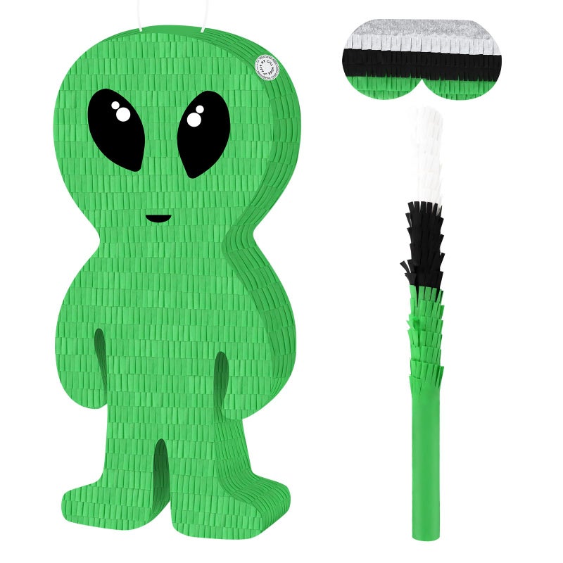 Atiloy Alien Pinata with Pinata Stick Hanging Loop Space Alien pinata for Boys and Girls Happy Birthday Decoration Spaceship Themed Party Decoration - Image 3