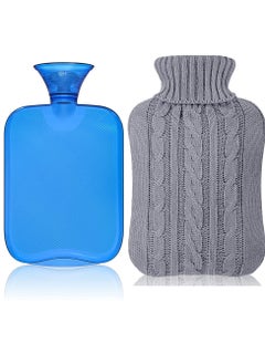 HOFEESEA Hot Water Bottle with Knitted Cover 2L Hot Water Bag for Hot and Cold Compress Hand Feet Warmer Ideal for Menstrual Cramps Neck and Shoulder Pain Relief  - Image 1