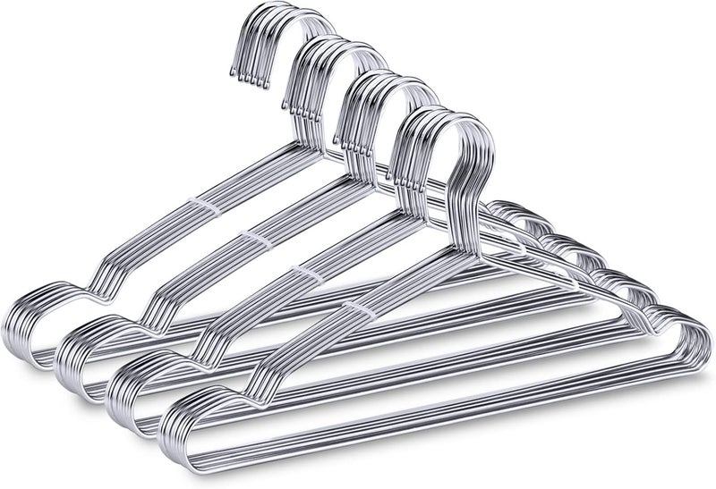 FSUTEG Coat Hangers, 40 Pack Wire Hangers Stainless Steel Metal Hangers Heavy Duty Hangers, Ultra Thin Clothes Hangers 16.5in - Image 1