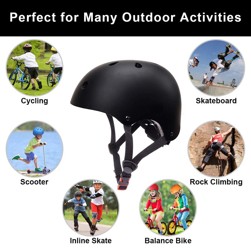 Glaf Toddler Helmet 2-4 Years Kids Bike Helmets For 2-8 Years Old Baby Girls Boys Multi-Sport Helmet Adjustable Skateboard Bicycle Helmet Lightweight 2 Sizes For Toddler To Youth (Black  Small) - Image 2