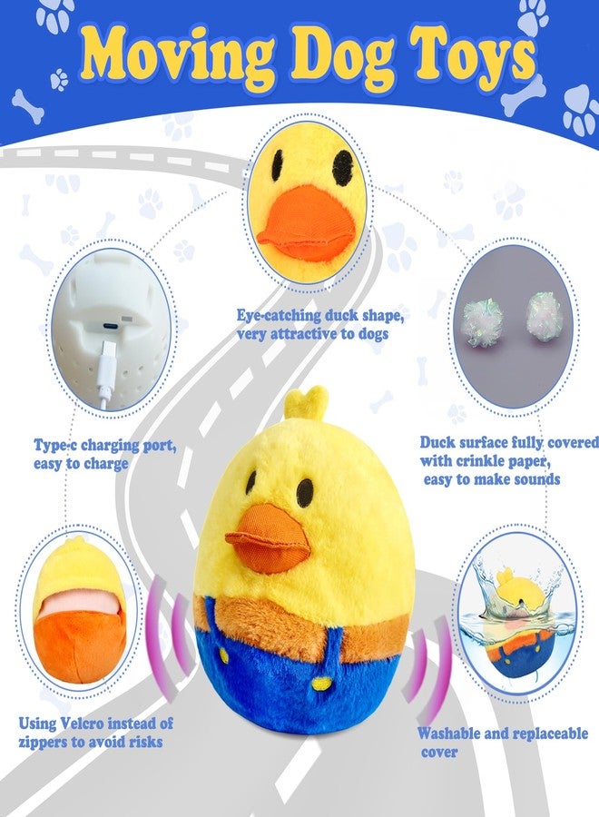 YONLIT Rechargeable Interactive Moving Dog Toys, Automatic Crazy Jumping Duck for Boredom, Attractive Squeaky Plush Duck Covers A Talking Bouncing Ball with Recording Playback, Puppy Toys to Keep Them Busy - Image 2