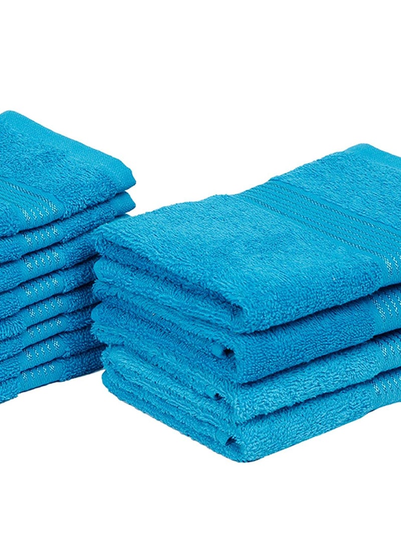 KOPA [12pc] Quick Dry 100% Cotton Soft Terry Towel -4pc Hand, 8pc Face (d'ross) | Quick Dry 100% Cotton | Super Absorbent, Lightweight, Odour Free - for Men, Women, Kids Solid-Turq - Image 5