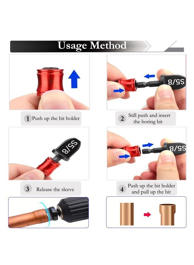 TeegRoow 13 Pcs Swaging Tool HVAC Repairing Set with Bit Holder, Air Conditioner Copper Tube Expander Swage Tool Drill Bit, AC Pipe Flaring Tool (1/4" to 7/8") - Swedge Tool HVAC Kit for Repair & Install - Image 4