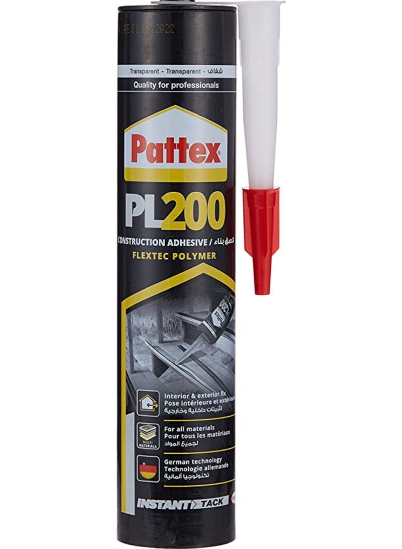 Pattex Building Adhesive, Isocyanate and Solvent Based Polymer, Isocyanate, Pl-200 - Image 1