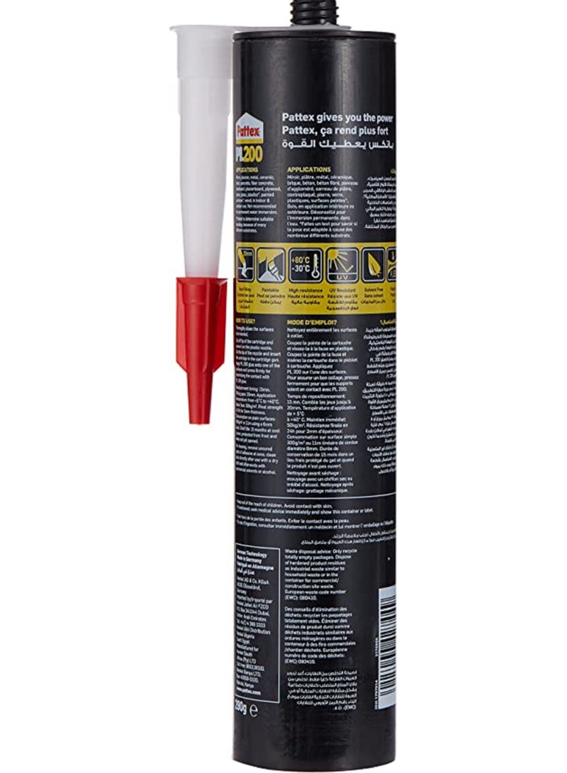 Pattex Building Adhesive, Isocyanate and Solvent Based Polymer, Isocyanate, Pl-200 - Image 2