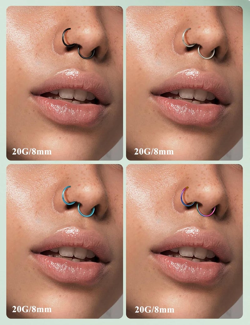 Drperfect 36Pcs 20G Nose Ring Hoop for Women Men 316L Stainless Steel Helix Tragus Lip Septum Ring Cartilage Earring Hoop Piercing Jewelry - Image 3