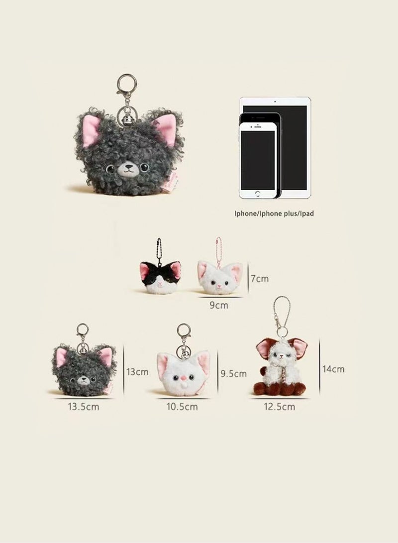 Cute Kitten Plush Keychain, Kitten Gift Pendant, Bag Accessories Decoration (Dark Gray Kitten Coin Purse) - Image 2